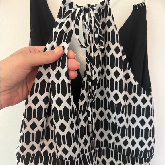 A Pea in the Pod Maxi Maternity Geometric Halter Dress Size Small Black White - Picture 5 of 9